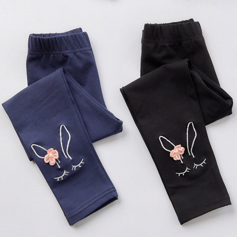 Girls Kids Pants bell bottomed pants pink blue white black grey spring autumn comfortable girl pants ages 2-7 years Q94S#-image-1001196146