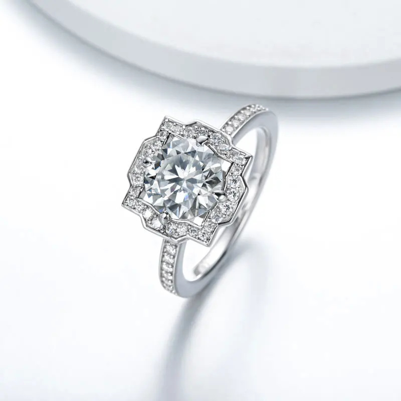 DEZO Total 2.5ct All Engagement Rings For Women Anniversary Solid 925 Silver Round Cut VVS D Color GRA Certificate 240702