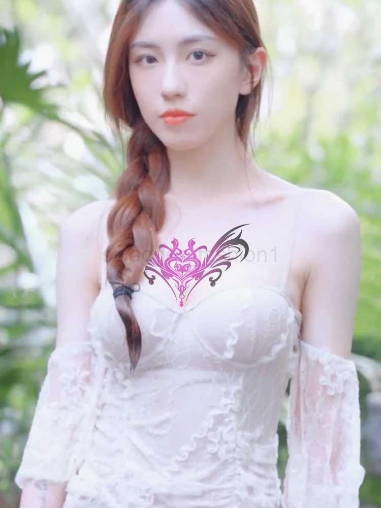 Lasting Succubus Fake Tattoo for Woman Sexy Art Tattoo Sticker Hotwife Abdomen Temporary Tattoos Waterproof Tatuajes TemporalesB240711