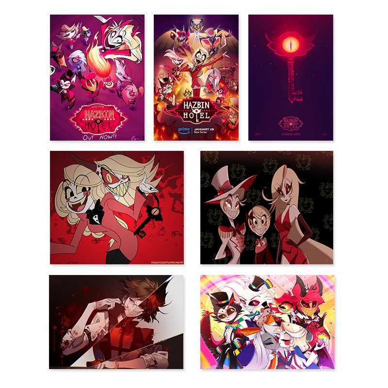 Paintings H-Hazbin H-Hotel Canvas Painting Cartoon Anime Figure Charlie Morningstar Vaggie Poster Room Home Wall Art Mural Decor Cuadros L260529-image-1001551516