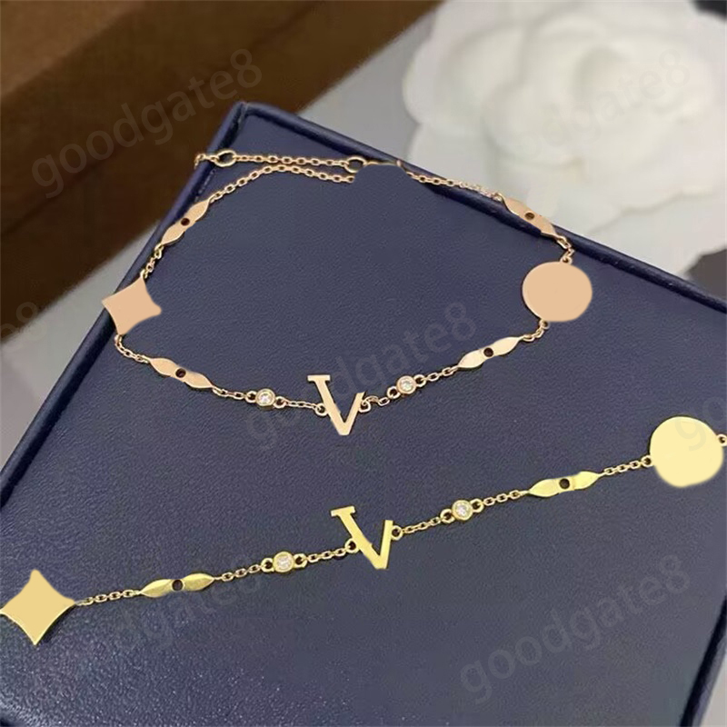 Designer bracelet charm bracelet Designer diamond bracelet for women wristband classic thin chian luxury bracelets trendy fashionable letter flower