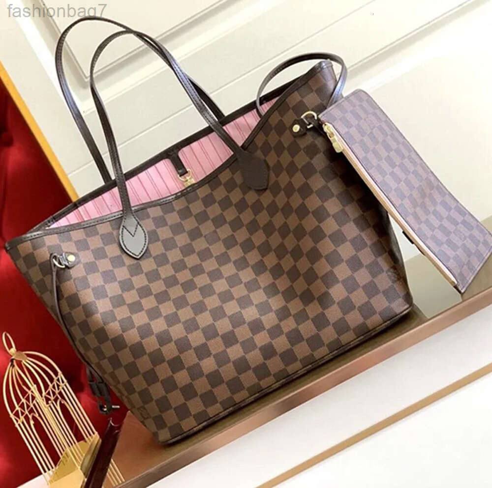 Tote Bag Designer Handbag Totes Wallet Fashion Leather Messenger Old Flower Brown Lattice Mm Shoulder Women Bags High Capacity GHEWEH