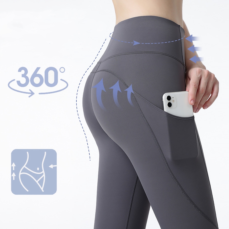 Yoga Pants Womens High Waist Hip Lift External Wear Fitness Pants Tight Running Training Sports Pants-image-1001795332