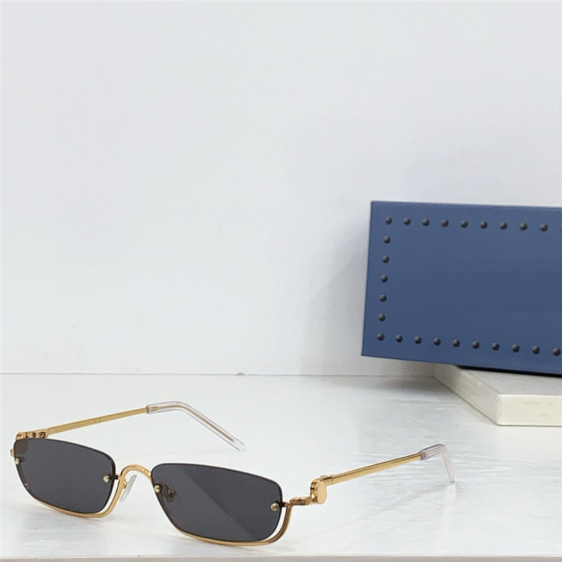 Nouveau design de lunettes de soleil carrées 1278S petite taille monture métallique demi-cadre style avant-gardiste moderne simple protection UV4