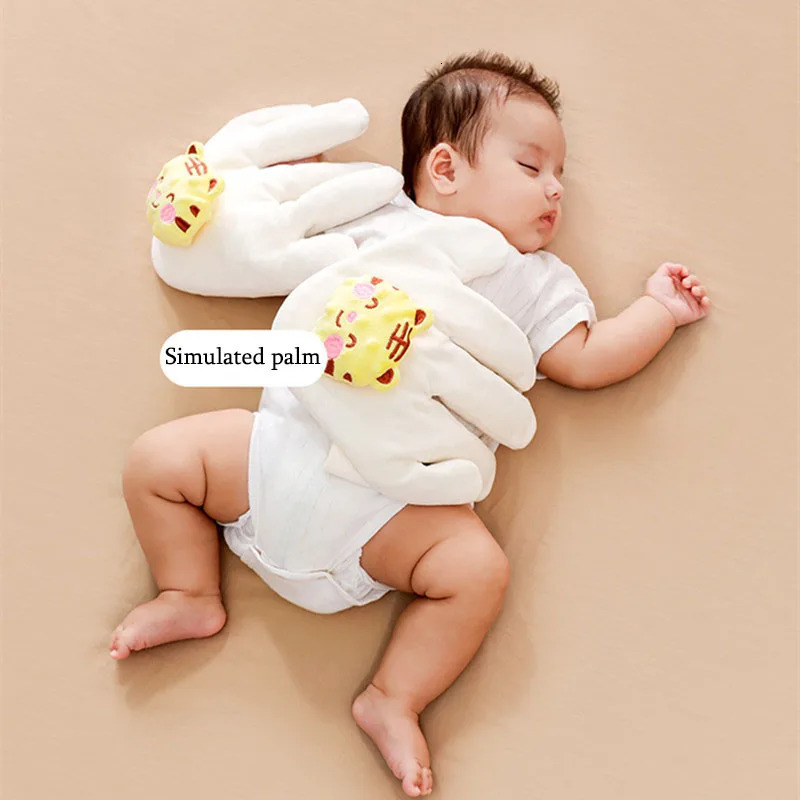 1 2 3 ans Baby Soft Authing Hand Oreiller Anti-Scare Pression Formes de riz Sac Simulation Mothers Palme apaisant le nourrisson Sleep 240704