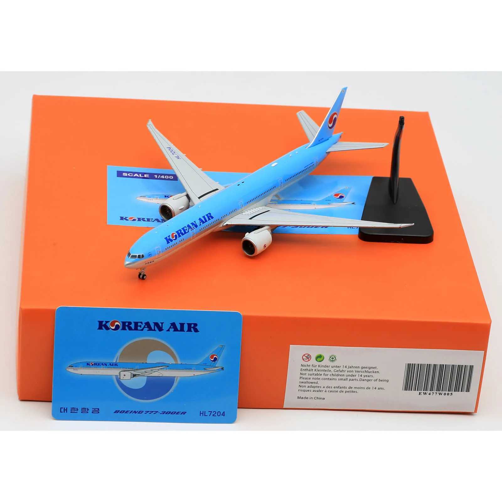 Aircraft Modle EW477W005 Alloy Collectible Plane Gift JC Wings 1 400 Korean Air Skyteam Boeing B777-300ER Diecast Aircraft Jet Model HL7204L475-image-1002179255