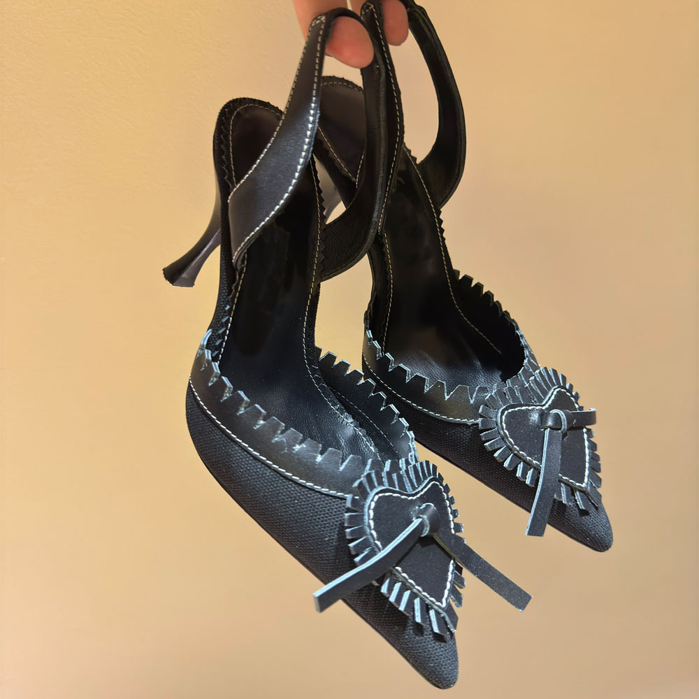Y+5+L slingback designer heels Women Luxury Classic retro Elegant and refined Genuine leather party wedding party shoesEU35-41