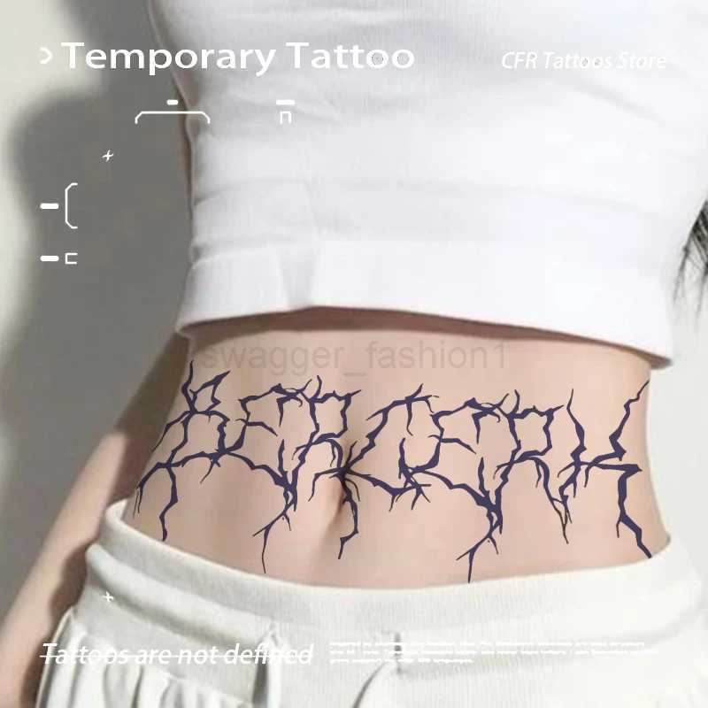 Temporary Tattoos Fake Tattoo for Women Men Half Arm Chest Waterproof Dark Irregular Thorns Herbal Juice Sticker Sexy HotwifeB240713