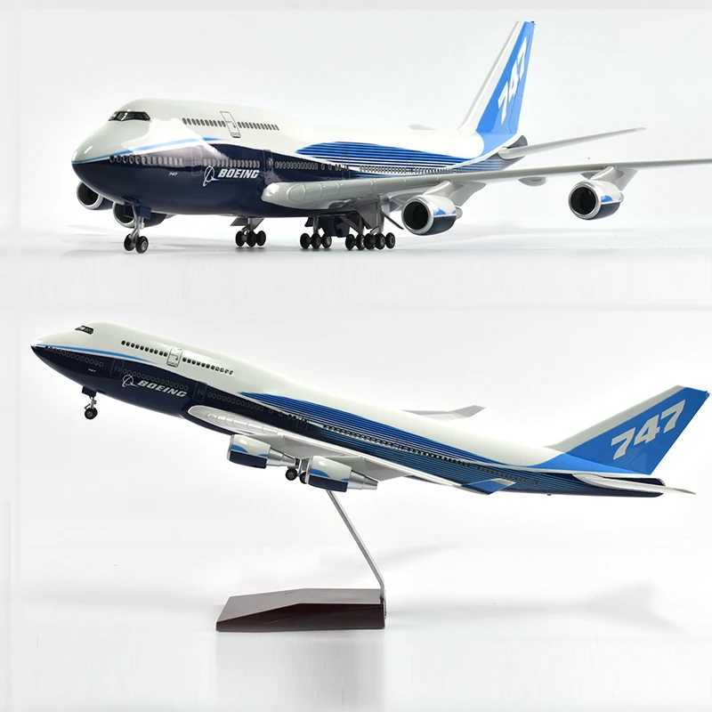Aircraft Modle JASON TUTU 46cm Original Boeing 747 Plane Model Airplane Model Aircraft Model 1/160 Scale Diecast Resin Airplanes Planes W LightL4-image-1002176884
