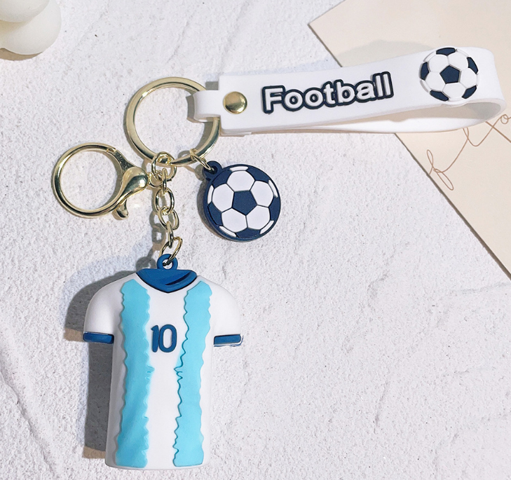Porte-clés de créateur pour hommes, accessoires, bagues étoiles de Football, cadeau Souvenir C Ronaldo, pendentif de la coupe du monde