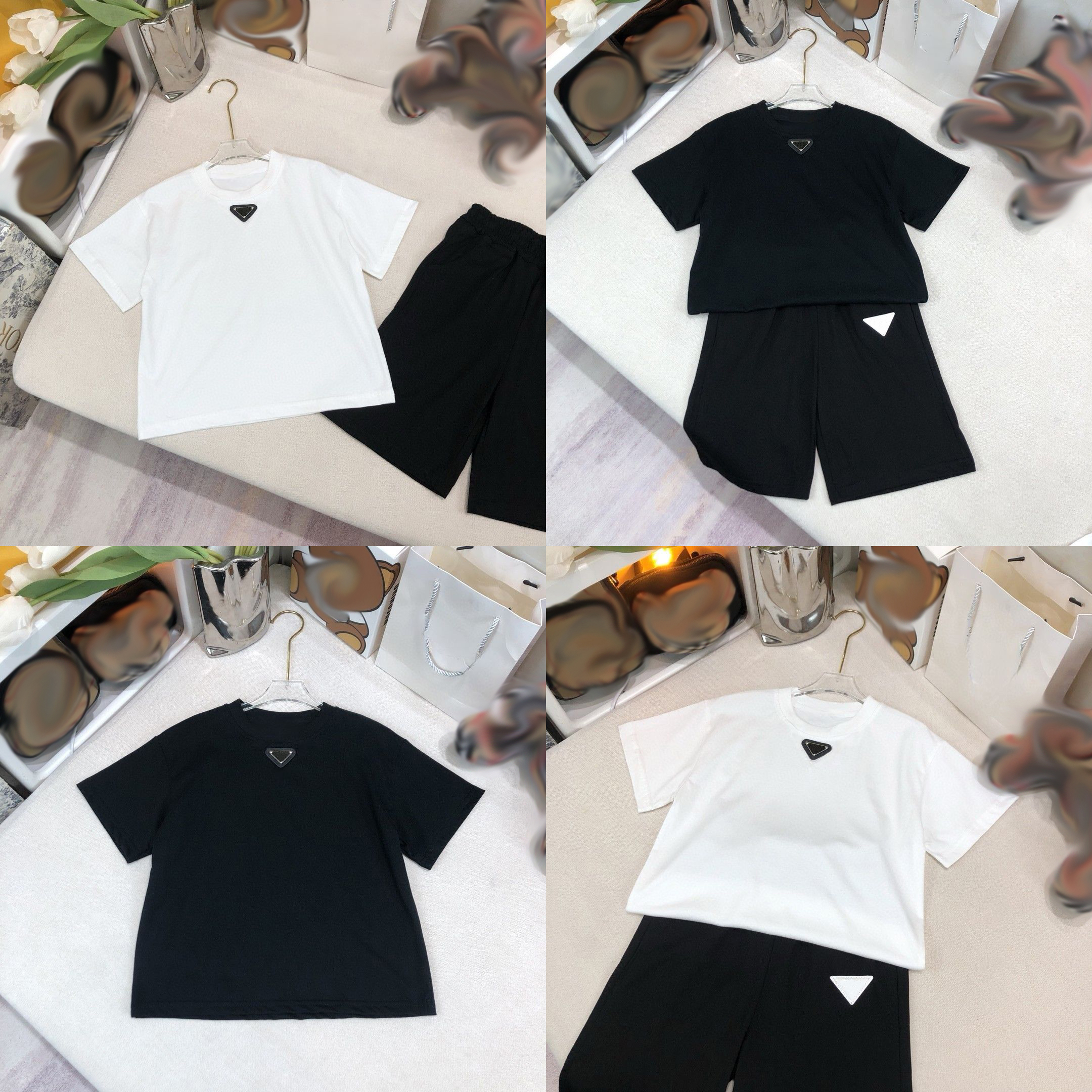 Summer Baby Boys Clothes Fashion Unisexe Kids T-shirt + Shorts simples 2 combinaisons PCS