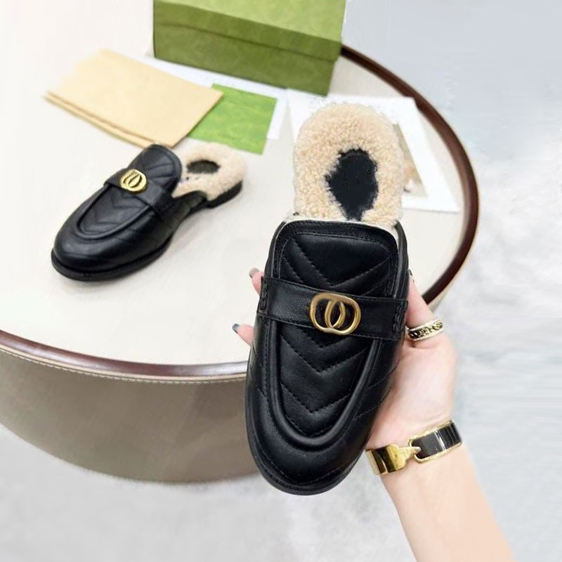 Beautiful Lamb Hair Women Slippers Spring and Autumn Fashion Roman Sandals Comfortable and Breathable Designer Casual Indoor Floor Flats