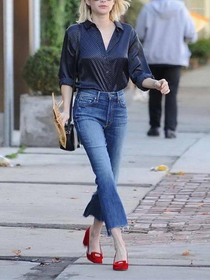 Women's Jeans Women's Irregular Foot Mouth Micro Flare Ankle-Length 2024 Spring Summer Ladies High Waist Slim Thin Denim Pants