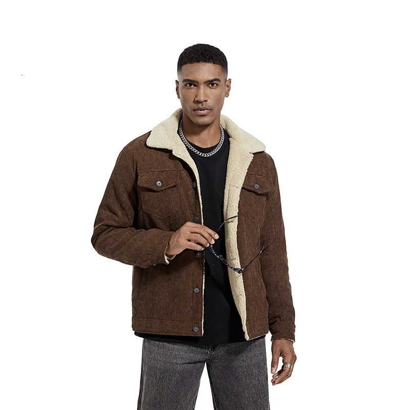 Veste en toison hommes vestes en velours côtelet d'automne
