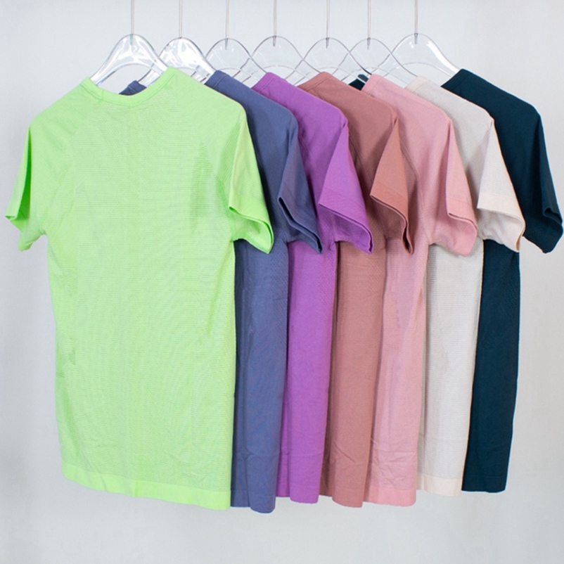 summer yoga clothes short-sleeved fitness sports running mesh sweat-absorbing fake gathered-image-764756050