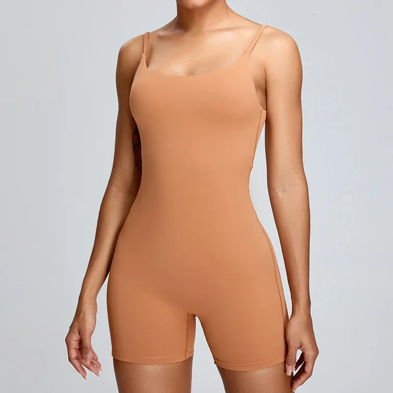 Spring Summer Sports Romper Yoga Jumpsuit Women Fitness Gym Workout Playsuit Camisole Tank Top Shorts Suit Set Bodysuit 240705