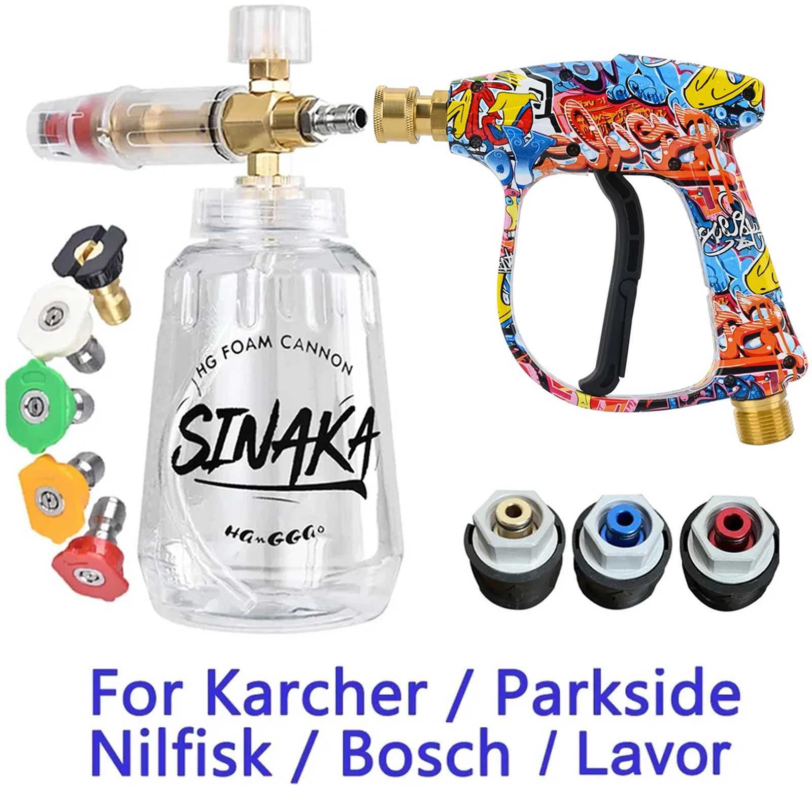 Water Gun Snow Foam Lance High Pressure Washer Water Gun for Car Cleaning Hose Connector for Karcher Nilfisk Parkside Bosch Lavor Quick Connector-image-1002724913