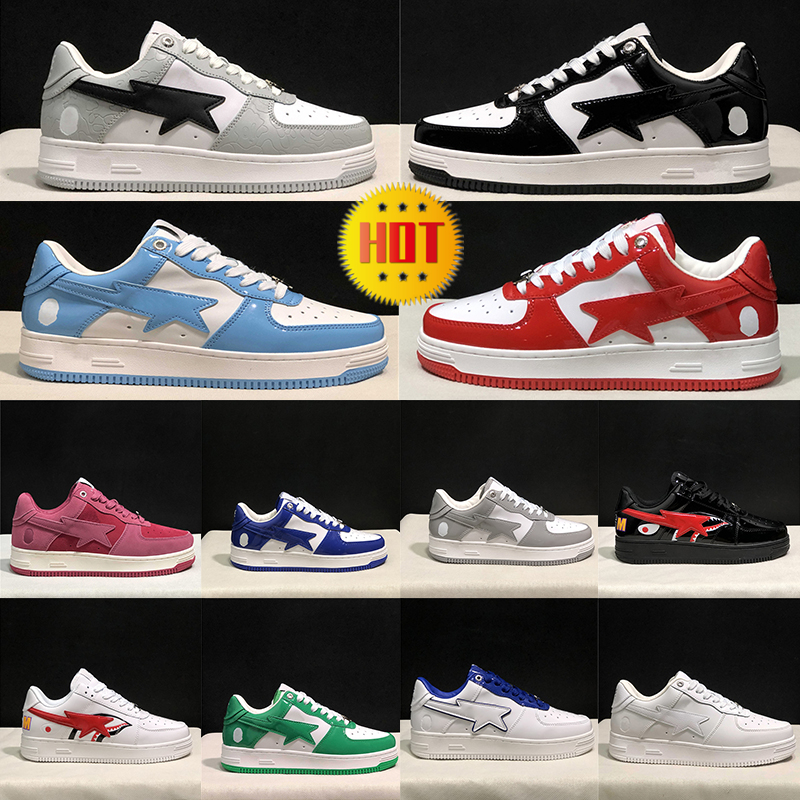 Star Designer Running Shoes Black White Grey Green Patent Leather Casual Running Sneakers Fashion Sports Walking Trainers sta-image-999650775