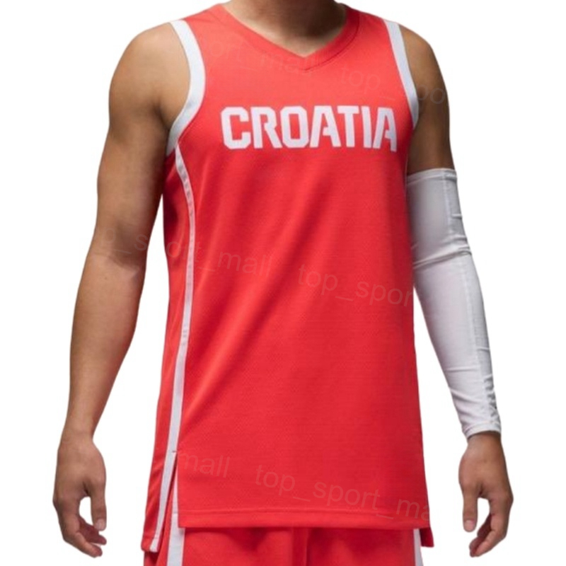 Print Croatia Basketball Jerseys 24-25 National Team 2 Goran Filipovic 3 Jaleen Smith 4 Borna Kapusta 5 Filip Kruslin 8 Mario Hezonja 9 Dario Sar