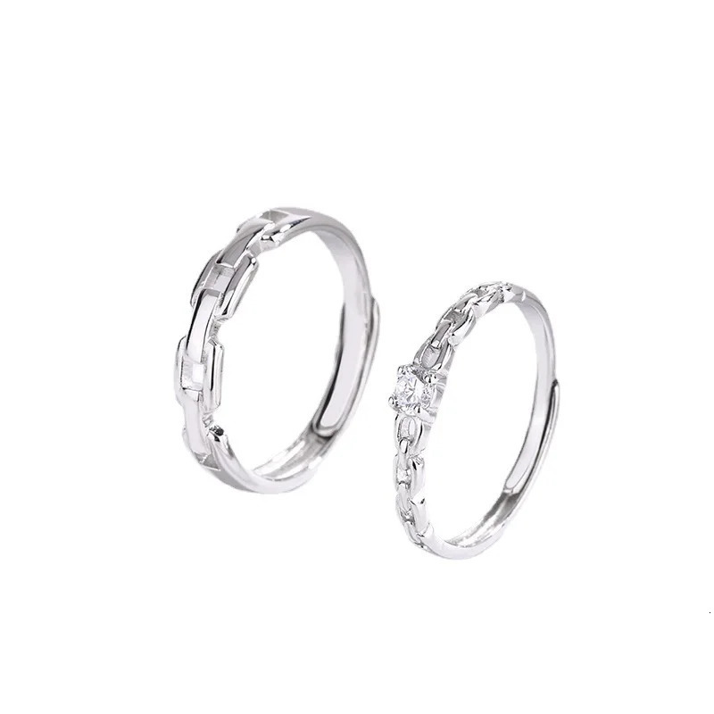 Couples de bijoux en argent sterling en couple Ring 925 Rhodium plaqué accessoires mignons pour filles dans des ornements d'améthyste 240709