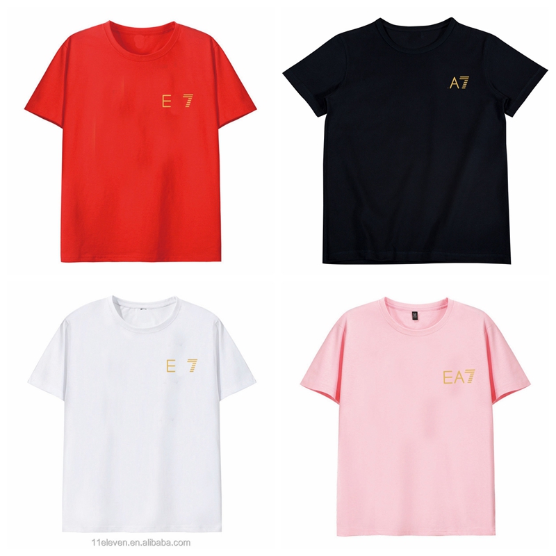 ea7shirt Designer Mens Shirts Gold Letter Printed Luxury Summer Man Women Shirt Top Tshirts Breathable Woman Tee Short Sleeve Hip Hop Cotton Tops cl