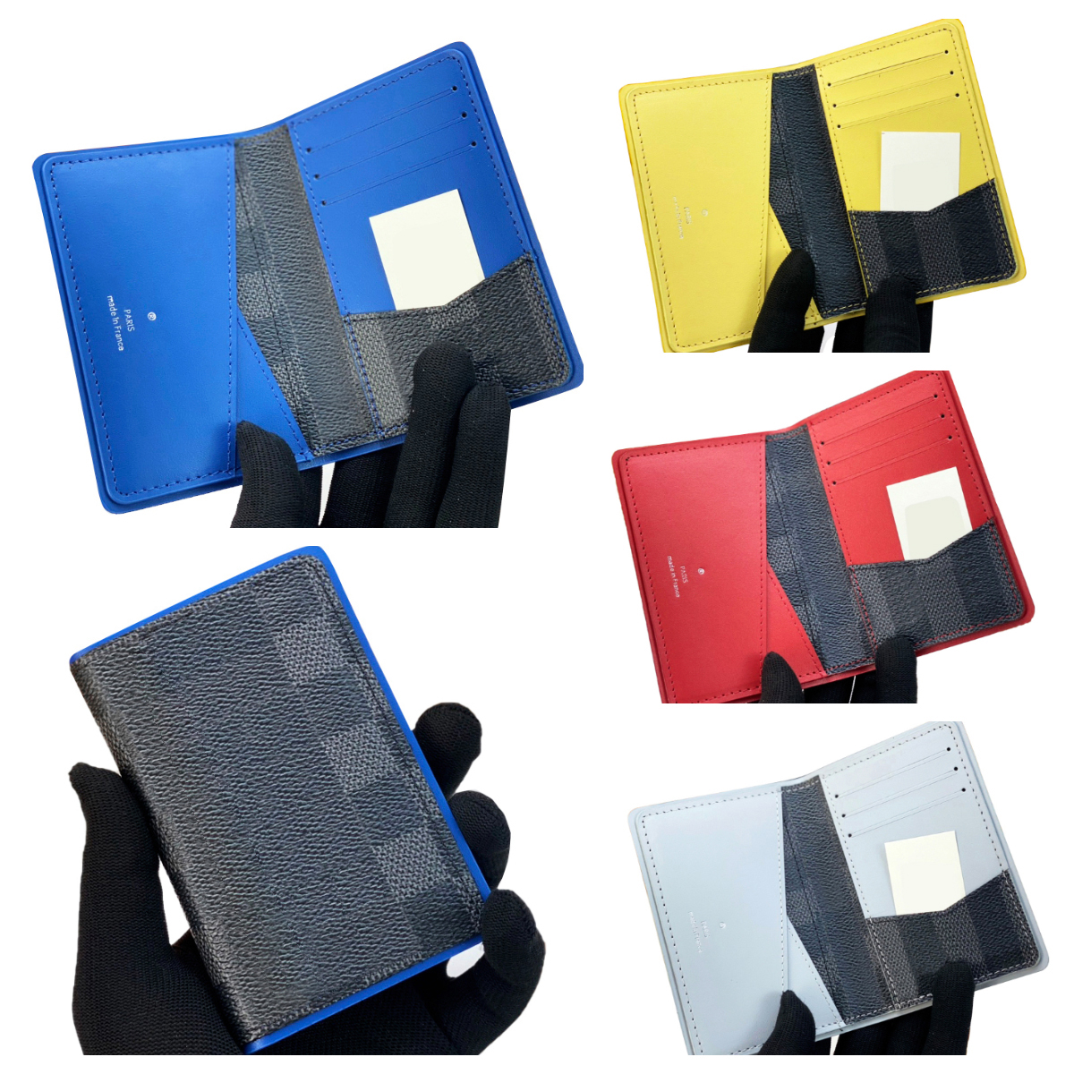 Top Quality slim Cards Holder wallet Men womens Designer leather small wallet Classic Style Plaid Cards wallets Womens Fashion slim money clip ID Cr