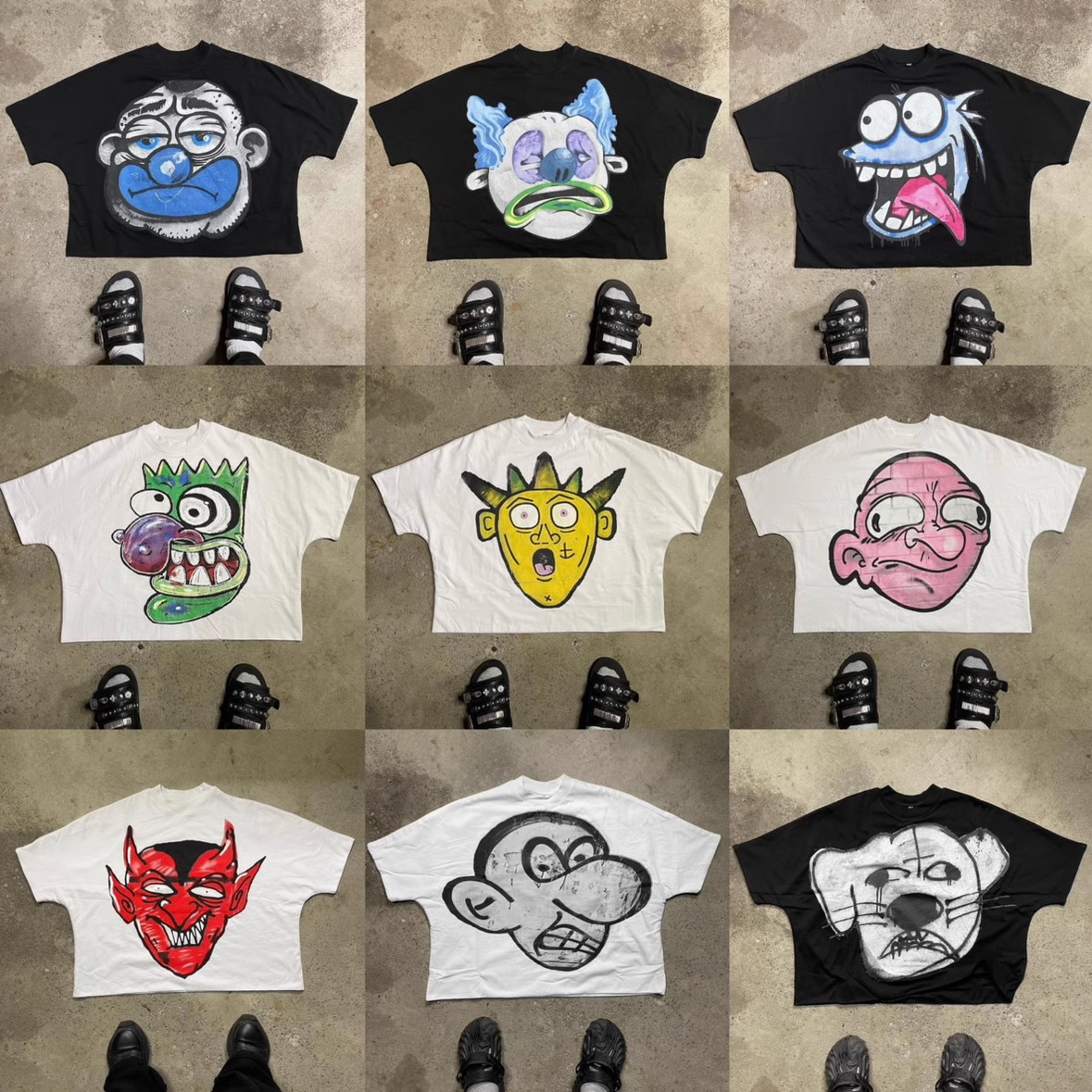 T-shirts pour hommes Blutosatire Billdog surdimensionné Graphic Tee Tredy Pink Cartoon Caracto