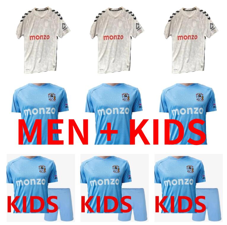 24 25 Jerseys de football de Coventry City Simms O Hare Sheaf Godden Gyokerres Alien Eccles Bidwell 2024 2025 Men Set Kids Kit Kit Football Shirt