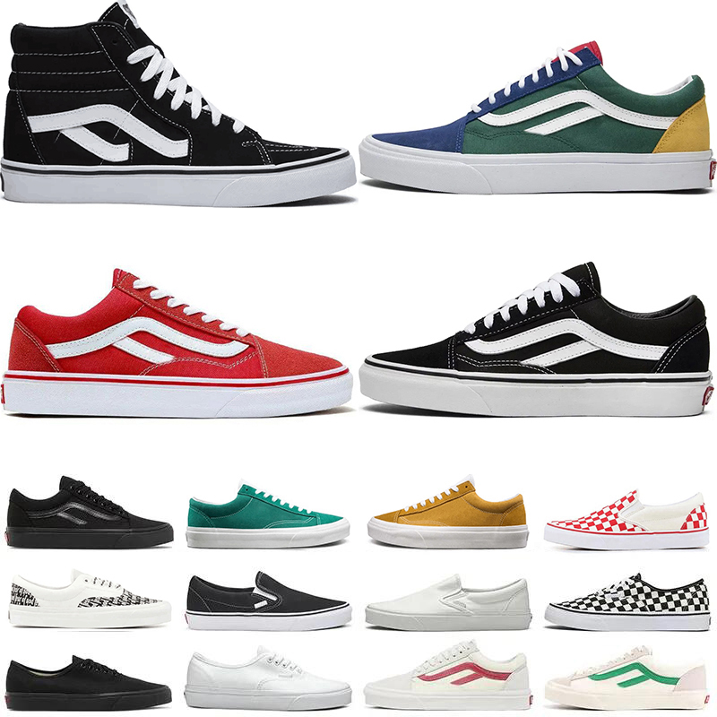 Déscripteur de livraison gratuite Old Skool Casual Skateboard Chaussures classiques High Top Black and White Chaussures plates extérieures à la m