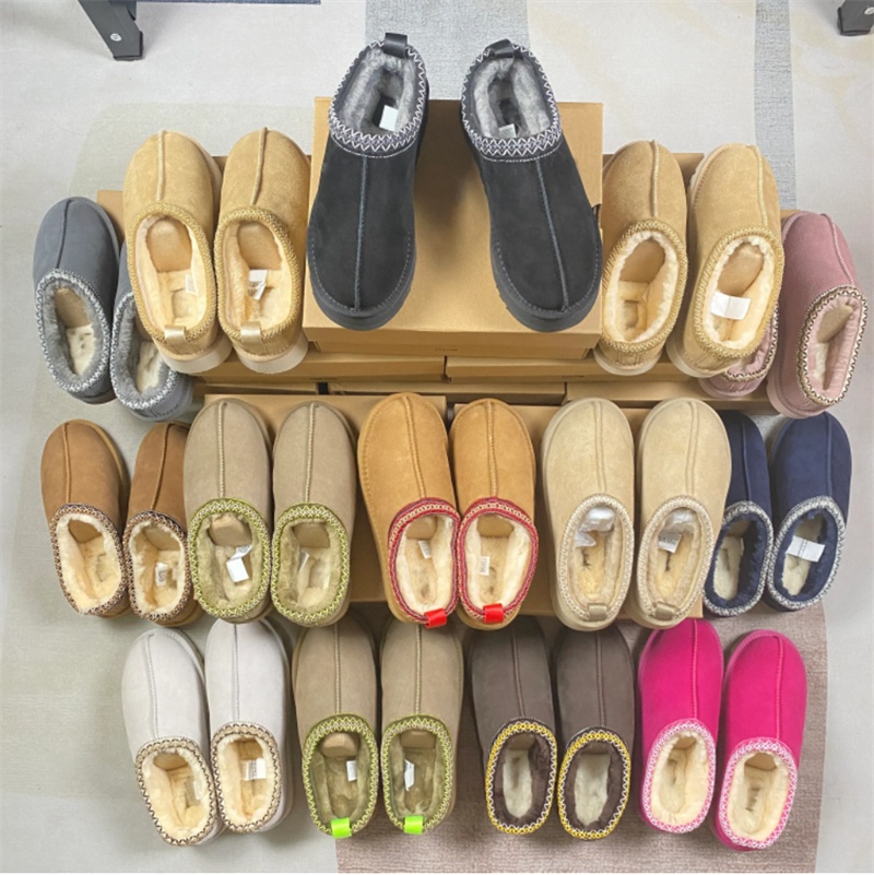 Designer Tasman Slippers boots Australia Thick Bottom platform snow Boot Women Sheepskin Tazz Booties For winter Plush Short Boots Suede