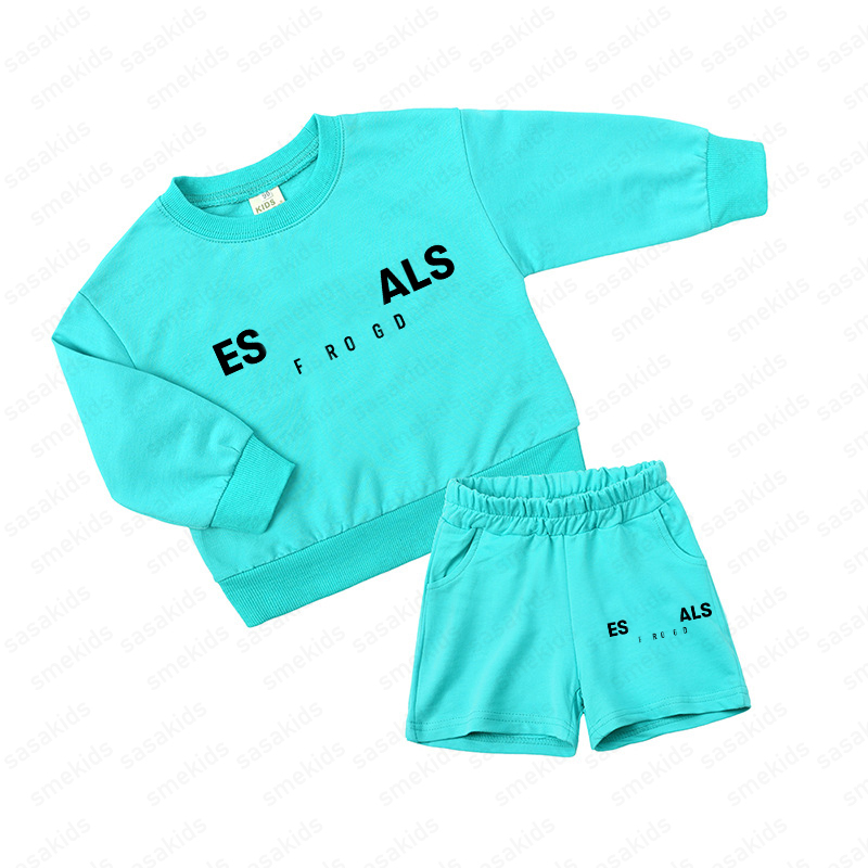 Baby Boys Girls Clothes Tracks Costume Spring Falles Vacintes Kids Designer Clothing Letter Imprimer Short à manches longues Shorts en deux pièce