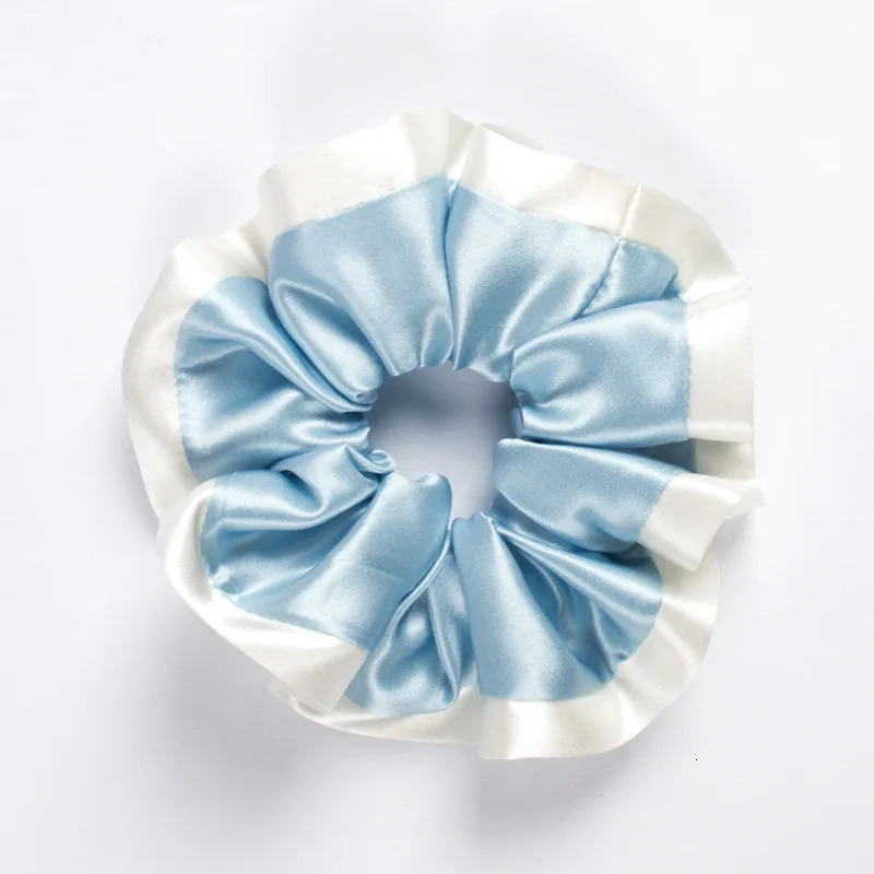 100% Real Silk Hair Scrunchies Women Girl Hair Accessories for Wedding Brides Hair Hoop with Lace Fashion Hair Ties Bulk 240709