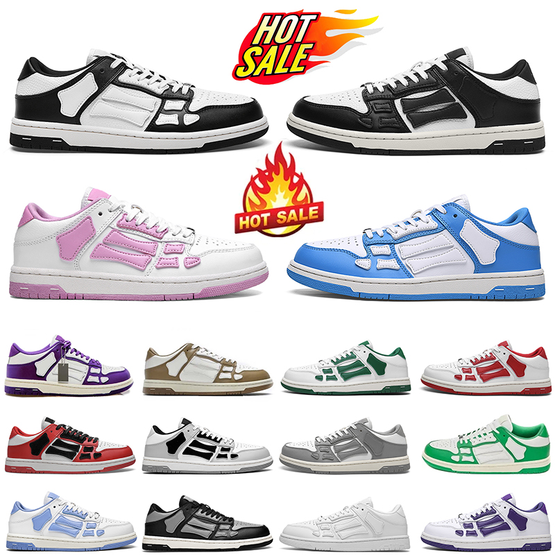 designer casual shoes bones runner upper low skeleton sliding black white pink purple leather men women platform loafers mens sneakers dh gates G-image-885877117