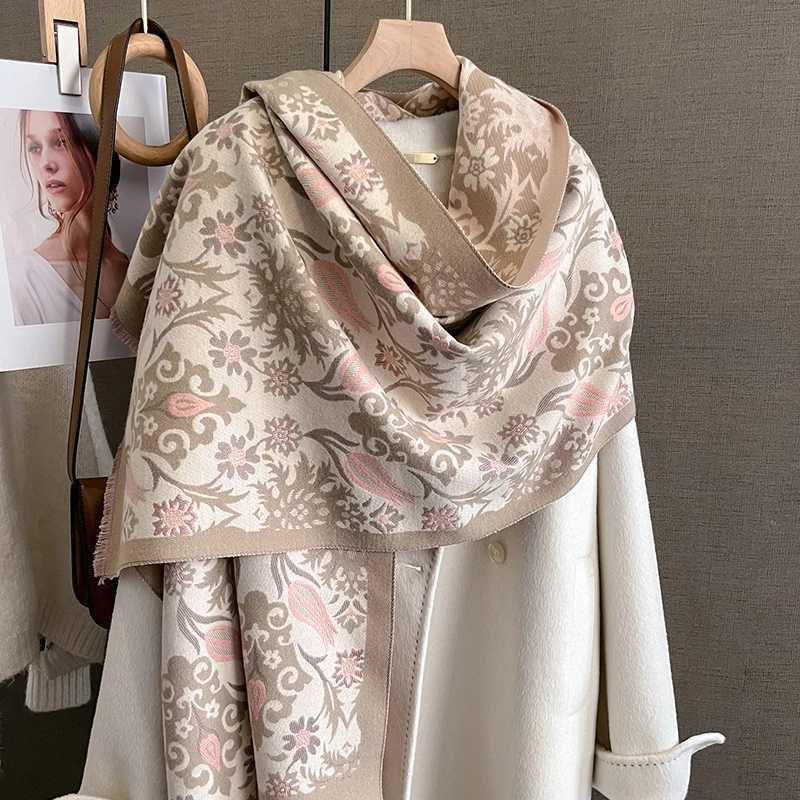 Winter Warm Cashmere Scarf for Women Luxury Pashmina Blanket Thick Shawl Wrap Neckerchief Fashion Bufanda Echarpe Poncho 2024 S261017Z66B