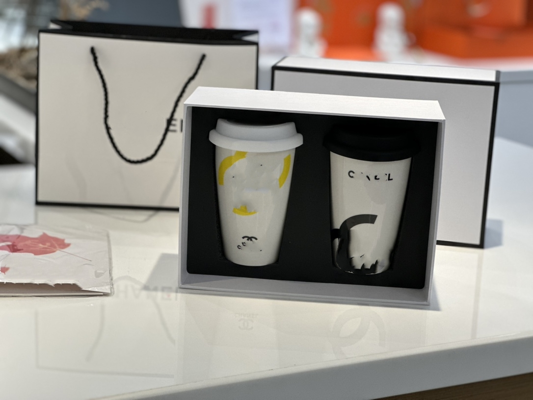 New Fashion Tumblers Ceramic Simple Personality Classic Style Cup Gift Set-image-1003373246