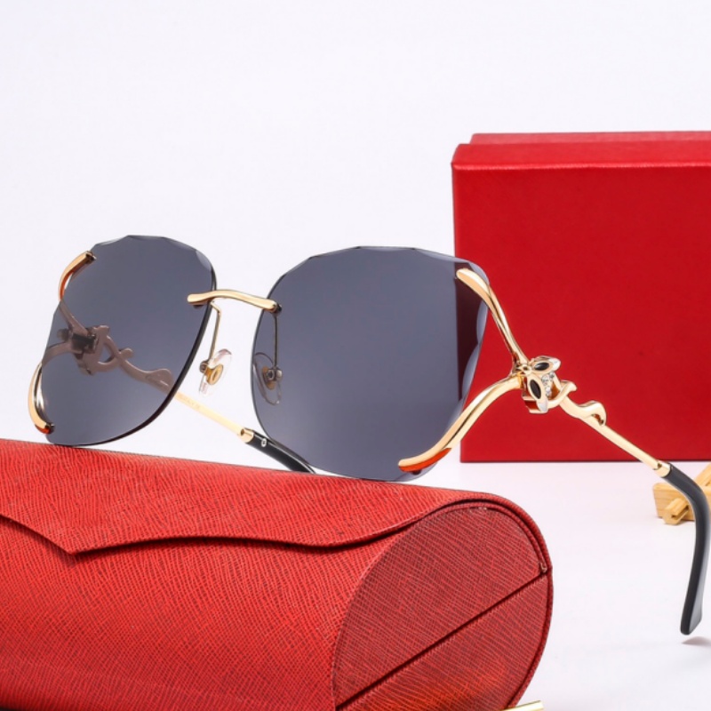 Euro American eyeglasses Womens designer sunglasses glasses mens fashion waterproof frameless UV400 sunglass polaroid lens Ornamental-image-845466010