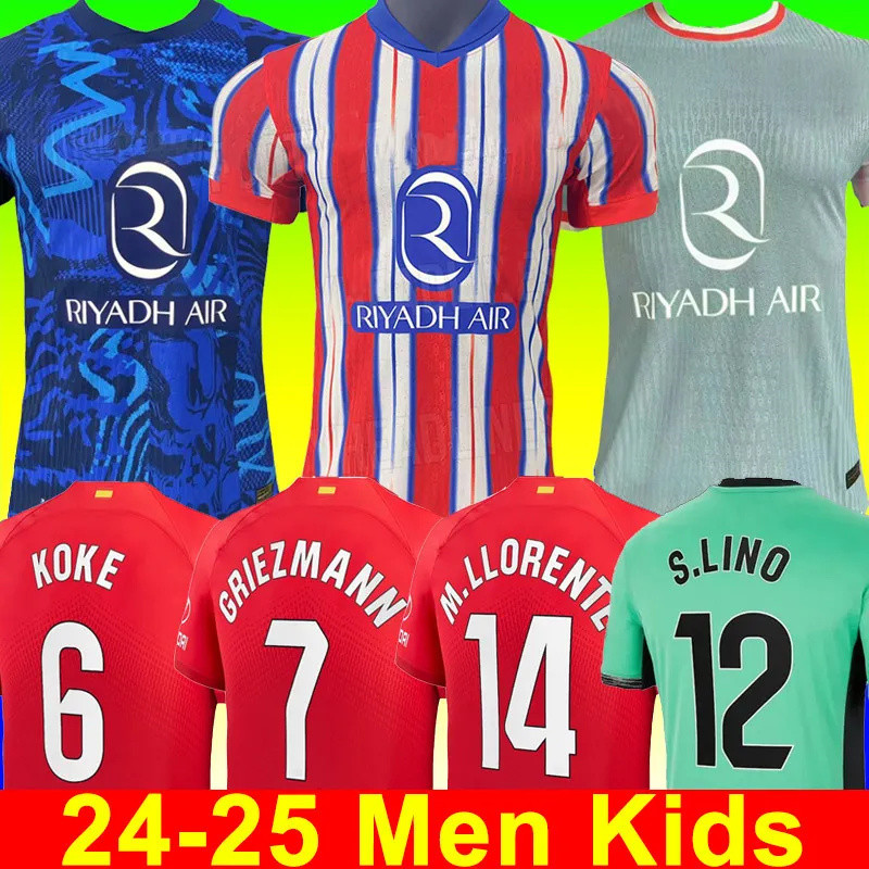 24 25 MEMPHIS MORATA Soccer Jerseys GRIEZMANN 2024 2025 120th Anniversary M.LLORENTE KOKE SAUL Correa LEMAR Football Shirt Men Kids Kit Sets Unif-image-790687363
