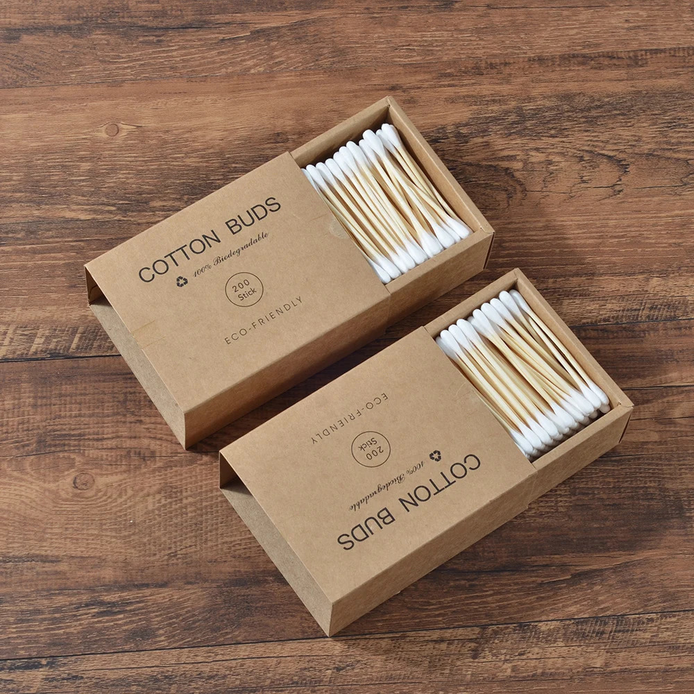 1000Pcs Bamboo Cotton Buds Double Head Adults Makeup Cotton Swab Microbrush Wood Sticks Nose Ears Cleaning Health Care Tools 240711