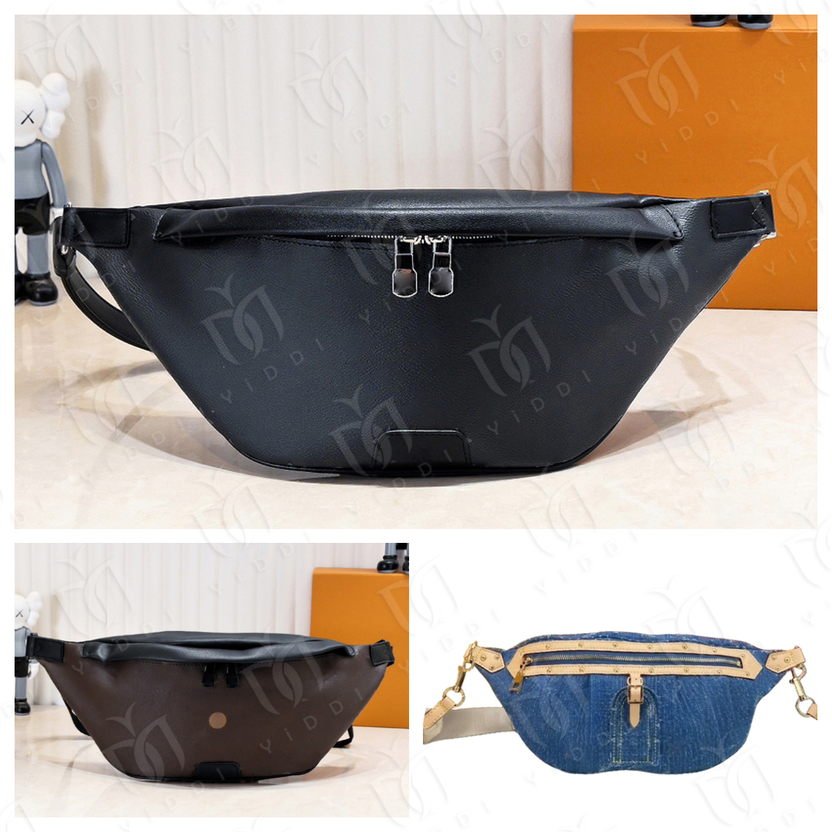 Luxury Sling bag Designer Monogram Bum bag Casual Denim Waist bag Classic Brown Canvas Bumbag Designer Style Unisex Crossbody Fanny Pack Outdoor spo