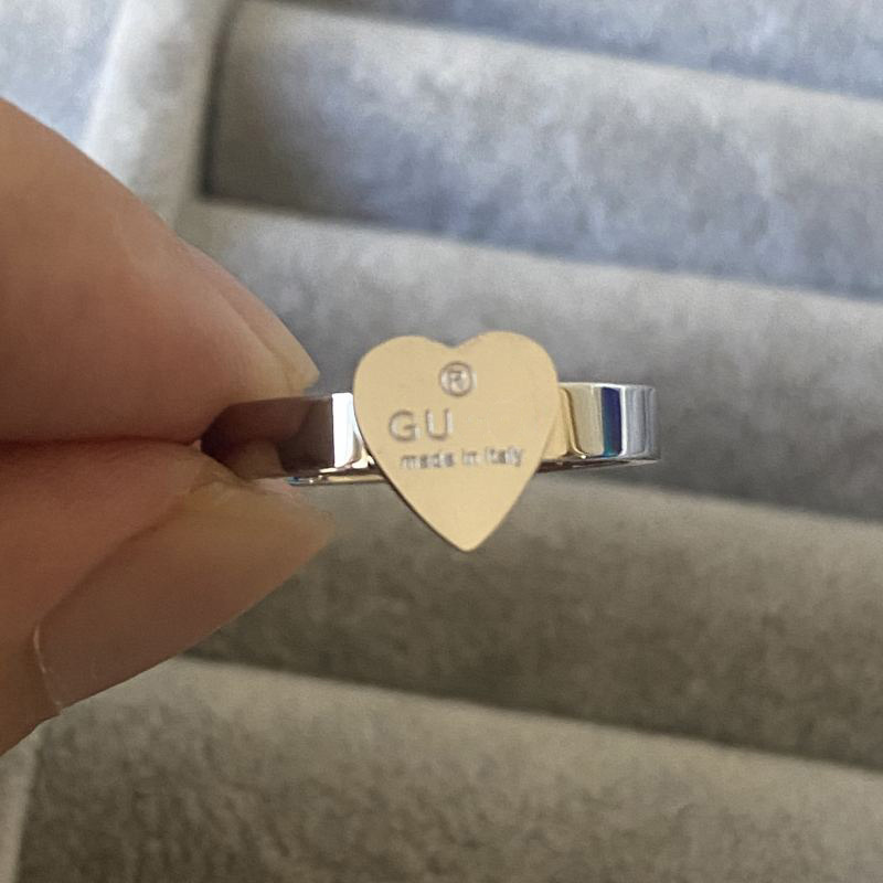 3 Colors Top Quality Simple Classic Heart Ring Gold Luxury Titanium Steel Couple Rings Fashion Women Designer Jewelry For Boys Girls