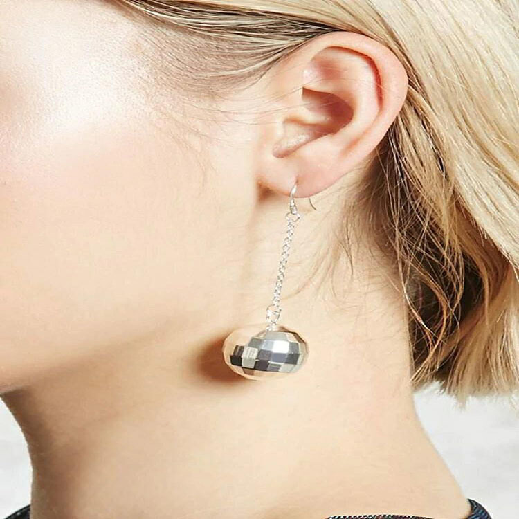 Fashion Nouvelles boucles d'oreilles en alliage en alliage Texture de boules disco boules d'oreilles