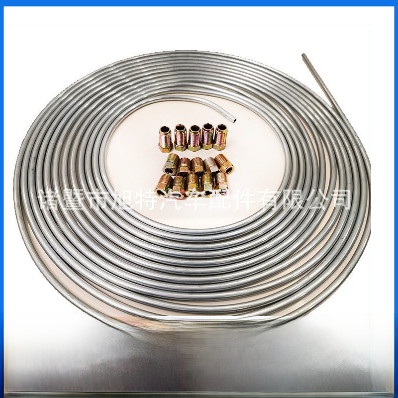 Tuyau de frein de voiture blanc zinc argent tuyau à vise extérieure à vis extérieure pipe d'huile de voiture argent 15 accessoires