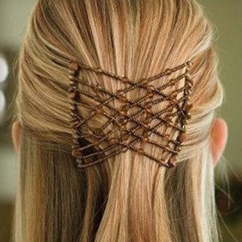 CR4 Korean version of the hair comb hair accessories wire hair beaded magic hair comb styling comb wholesale 6 colors