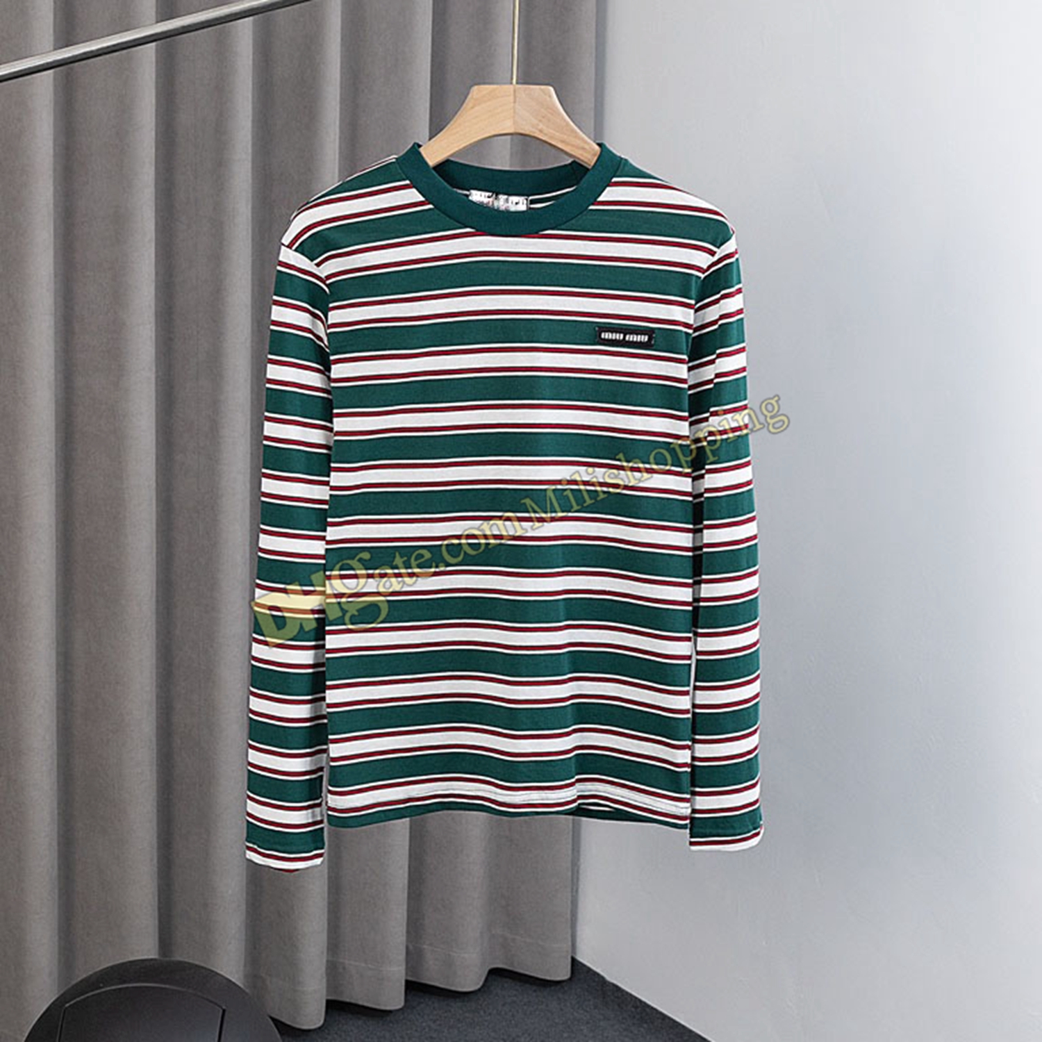 Men Women Striped Polos t shirt Womens Designer Sweater Knitwear Top U-Neck cotta Sleeve crochet knitwear Asian Size