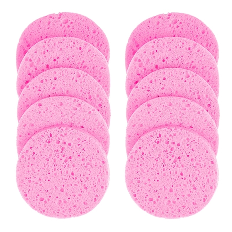5/10 pièces 6/7/8 / 9cm outil d'élimination de la composition circulaire de la pâte de bois naturel CELLULOSE COSMÉTIQUE COSMÉTIQUE SPONGE DE NET