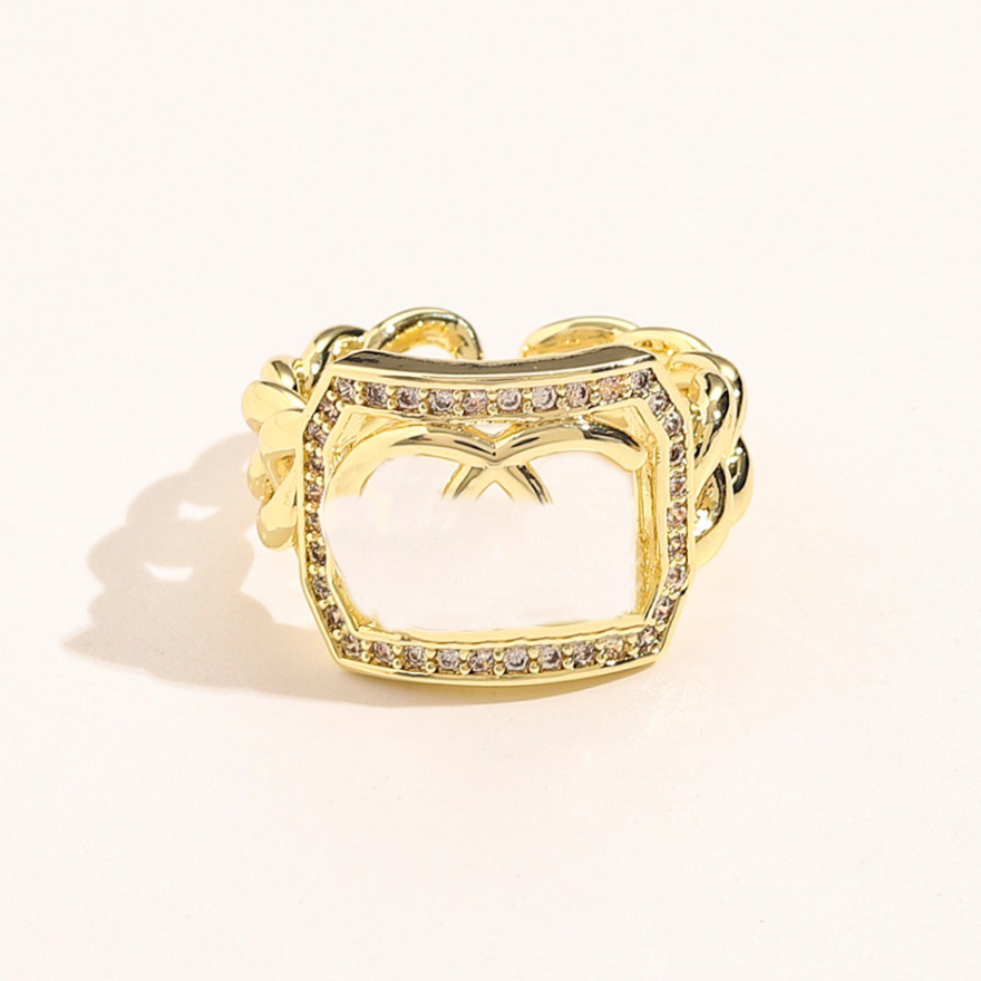 Wedding Designer Branded Rings Women Love Charms Jewelry Supplies 8K Gol1d Plated Copper Ring Fine Finger New pattern Adjustable Ring