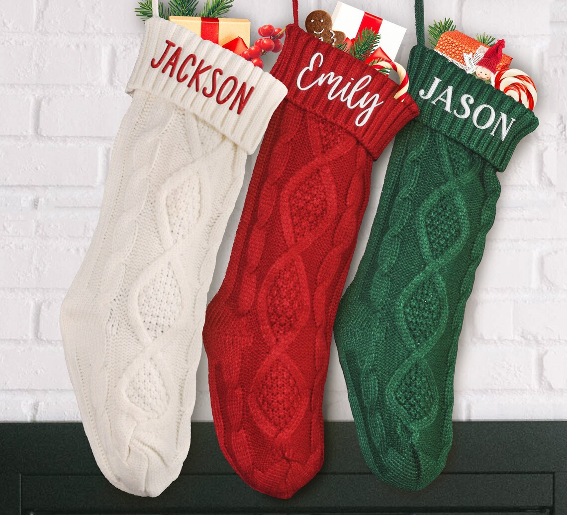 Chaussettes de Noël en tricodées en tricot