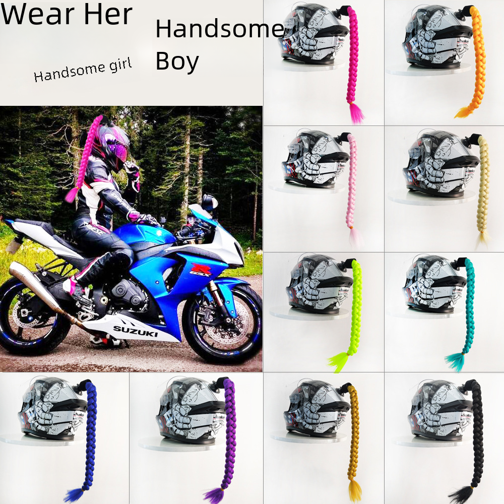 Casques de moto tissé à la main Traids Hommes et femmes Casque de cheval de moto Perruques Braids Sales Fibre chimique