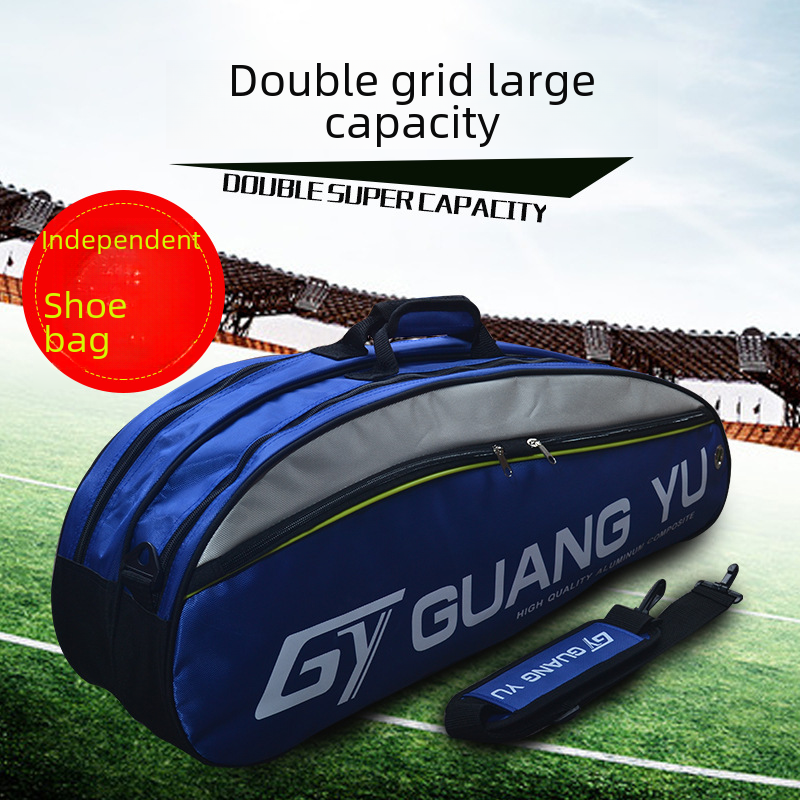 Guangyu 6 Pack Super Capacile Backpack Multi-couches Sports Spory Sac à main sac à main Badminton Racket Backpack Wholesale