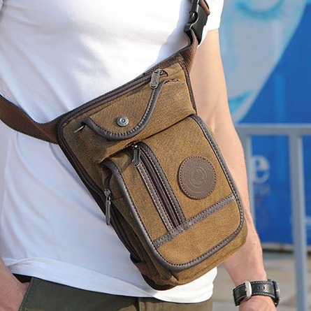 Factory Wholesale Cross-Border Men's Toile Sac à taille extérieure Sac de suspension de sport Europe